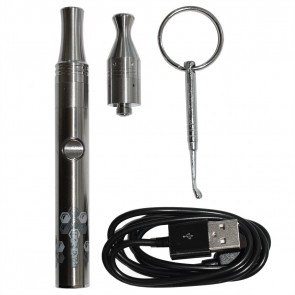 Aficionado DAB / WAX Vape Pen Kit
- Size:  Total Length 115.3mm
- Size:  Total Diameter 14mm
- Variable Voltage Battery 3.3 - 4.2 Volts (4 settings)
- Micro USB Charging Port
- Alternate Lightning Charging Port
- 2 Heaters ( one sub ohm ceramic plate, one dual quartz rod heater)
- 2 Mouthpieces ( one Wide-Bore bullet tip, One Hookah taste tip)
- 1 Keychain dab tool
- 1 USB charging cable