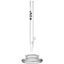 's hard to find a simpler way to smoke concentrate than the GRAV® Vapor Straw & Dish. This item includes a thick glass dish where you can place your concentrate during use. Then all you have to do is heat the tapered end of the Straw with a lighter (don't use a torch because the high heat can seal the straw), and put the heated tip into your concentrate while inhaling through the other end of the straw. This piece is designed with a tapered tip and a pinch restriction so that it's safe for vapor consumption, as well as a marble roll stop to keep the Straw in place when you put it down. For those times you wish you could put your rig in your pocket, reach for the Vapor Straw & Dish instead. It's as easy as taking a sip.

Length  Height : 7" 
Use  With : Concentrate 
Comes  With : Dabbing Dish 
Designed  By : Sanders Sissom 
